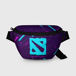 Поясная сумка Символ Dota в неоновых цветах на темном фоне, цвет: 3D-принт