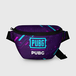 Поясная сумка Символ PUBG в неоновых цветах на темном фоне, цвет: 3D-принт