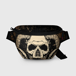 Поясная сумка Жуткий череп с рогами, цвет: 3D-принт