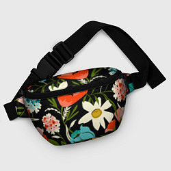 Поясная сумка Яркие цветы на фоне тёмной летней ночи, цвет: 3D-принт — фото 2