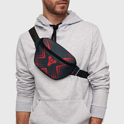 Поясная сумка Красный Символ Destiny на темном фоне со стрелками, цвет: 3D-принт — фото 2