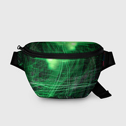 Поясная сумка Неоновые волны и линии - Зелёный