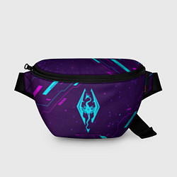 Поясная сумка Символ Skyrim в неоновых цветах на темном фоне, цвет: 3D-принт
