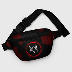 Поясная сумка Символ Watch Dogs и краска вокруг на темном фоне, цвет: 3D-принт — фото 2