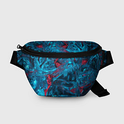 Поясная сумка Неоновые куски льда - Голубой и красный, цвет: 3D-принт