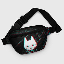 Поясная сумка Stray в стиле glitch и баги графики на темном фоне, цвет: 3D-принт — фото 2