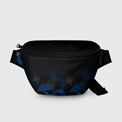 Поясная сумка Черно-синий геометрический, цвет: 3D-принт