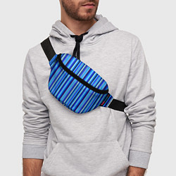 Поясная сумка Сине голубые полосы, цвет: 3D-принт — фото 2