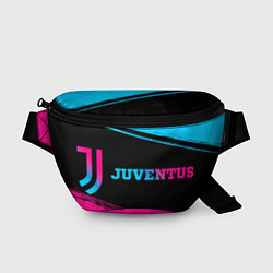 Поясная сумка Juventus - neon gradient: надпись и символ, цвет: 3D-принт