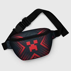Поясная сумка Красный символ Minecraft на темном фоне со стрелка, цвет: 3D-принт — фото 2