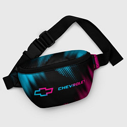 Поясная сумка Chevrolet - neon gradient: надпись и символ, цвет: 3D-принт — фото 2