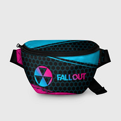 Поясная сумка Fallout - neon gradient: надпись и символ, цвет: 3D-принт