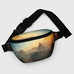 Поясная сумка Рассвет в горах, пейзаж, цвет: 3D-принт — фото 2