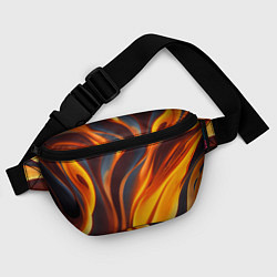 Поясная сумка Плавные огненные узоры, цвет: 3D-принт — фото 2