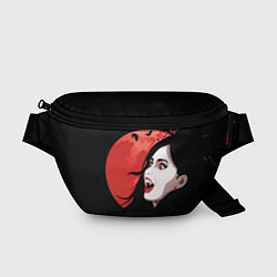 Поясная сумка Вампирша на фоне красной луны, цвет: 3D-принт