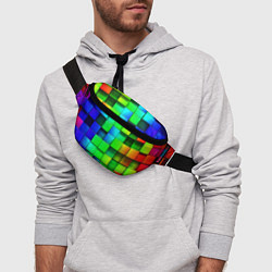 Поясная сумка Цветные неоновые кубы, цвет: 3D-принт — фото 2