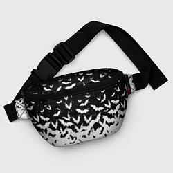 Поясная сумка Black and white bat pattern, цвет: 3D-принт — фото 2