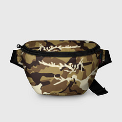 Поясная сумка Камуфляж Woodland осень крупный, цвет: 3D-принт