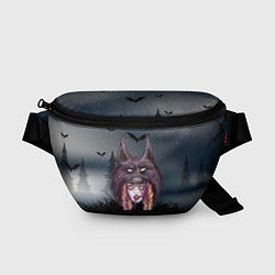 Поясная сумка Девушка в скальпеле волка, цвет: 3D-принт