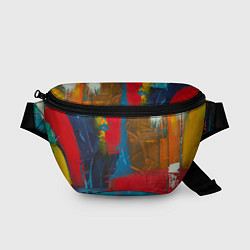 Поясная сумка Разноцветные мазки краской, цвет: 3D-принт