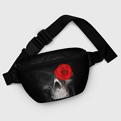Поясная сумка Роза на черепе, цвет: 3D-принт — фото 2