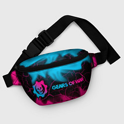 Поясная сумка Gears of War - neon gradient: надпись и символ, цвет: 3D-принт — фото 2