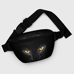 Поясная сумка Чёрная кошка с оранжевыми глазами, цвет: 3D-принт — фото 2