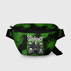 Поясная сумка Slipknot green abstract