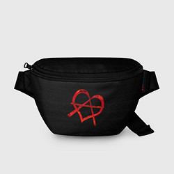 Поясная сумка Сердце анархиста, цвет: 3D-принт