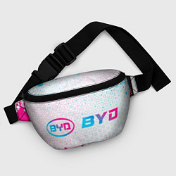 Поясная сумка BYD neon gradient style: надпись и символ, цвет: 3D-принт — фото 2