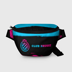 Поясная сумка Club Brugge - neon gradient: надпись и символ, цвет: 3D-принт