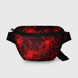 Поясная сумка Кристаллы в красных нитях, цвет: 3D-принт
