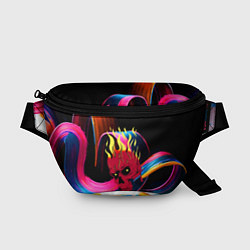 Поясная сумка Горящий череп - авангард, цвет: 3D-принт