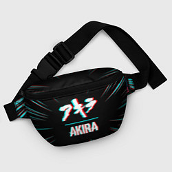 Поясная сумка Символ Akira в стиле glitch на темном фоне, цвет: 3D-принт — фото 2
