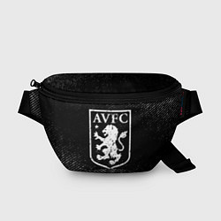 Поясная сумка Aston Villa с потертостями на темном фоне, цвет: 3D-принт
