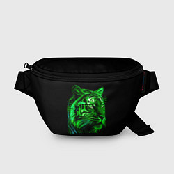 Поясная сумка Нейросеть: неоновый зелёный тигр, цвет: 3D-принт