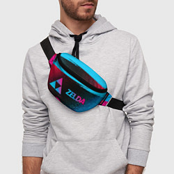 Поясная сумка Zelda - neon gradient: надпись и символ, цвет: 3D-принт — фото 2