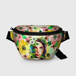 Поясная сумка Девушка Весна - акварель, цвет: 3D-принт