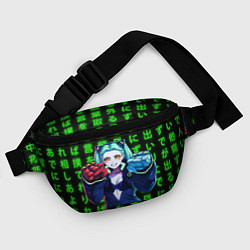 Поясная сумка Неоновые иероглифы - Rebecca, цвет: 3D-принт — фото 2