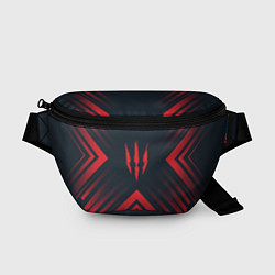 Поясная сумка Красный символ The Witcher на темном фоне со стрел, цвет: 3D-принт