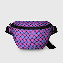 Поясная сумка Фиолетово-сиреневая плетёнка - оптическая иллюзия, цвет: 3D-принт