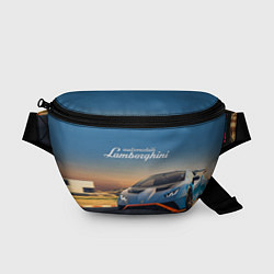 Поясная сумка Lamborghini Huracan STO - car racing, цвет: 3D-принт