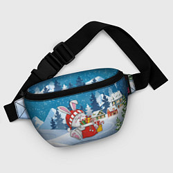 Поясная сумка Зайчик с новогодними подарками, цвет: 3D-принт — фото 2