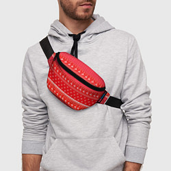 Поясная сумка Праздничный красный свитер, цвет: 3D-принт — фото 2