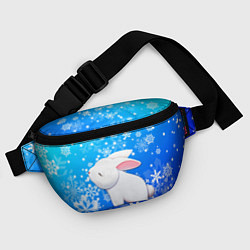 Поясная сумка Милый кролик в снежинках, цвет: 3D-принт — фото 2