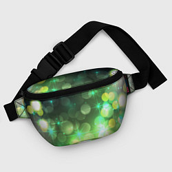 Поясная сумка Неоновый зеленый блеск и черный фон, цвет: 3D-принт — фото 2
