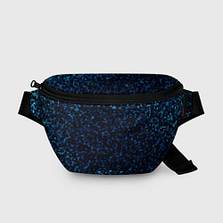Поясная сумка Неоновый синий блеск на черном фоне, цвет: 3D-принт