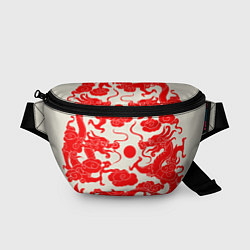 Поясная сумка Японские красные драконы, цвет: 3D-принт