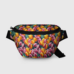Поясная сумка Роскошные тюльпаны, цвет: 3D-принт