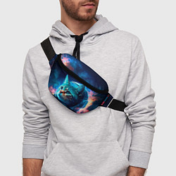 Поясная сумка Кот космонавт и звезды, цвет: 3D-принт — фото 2
